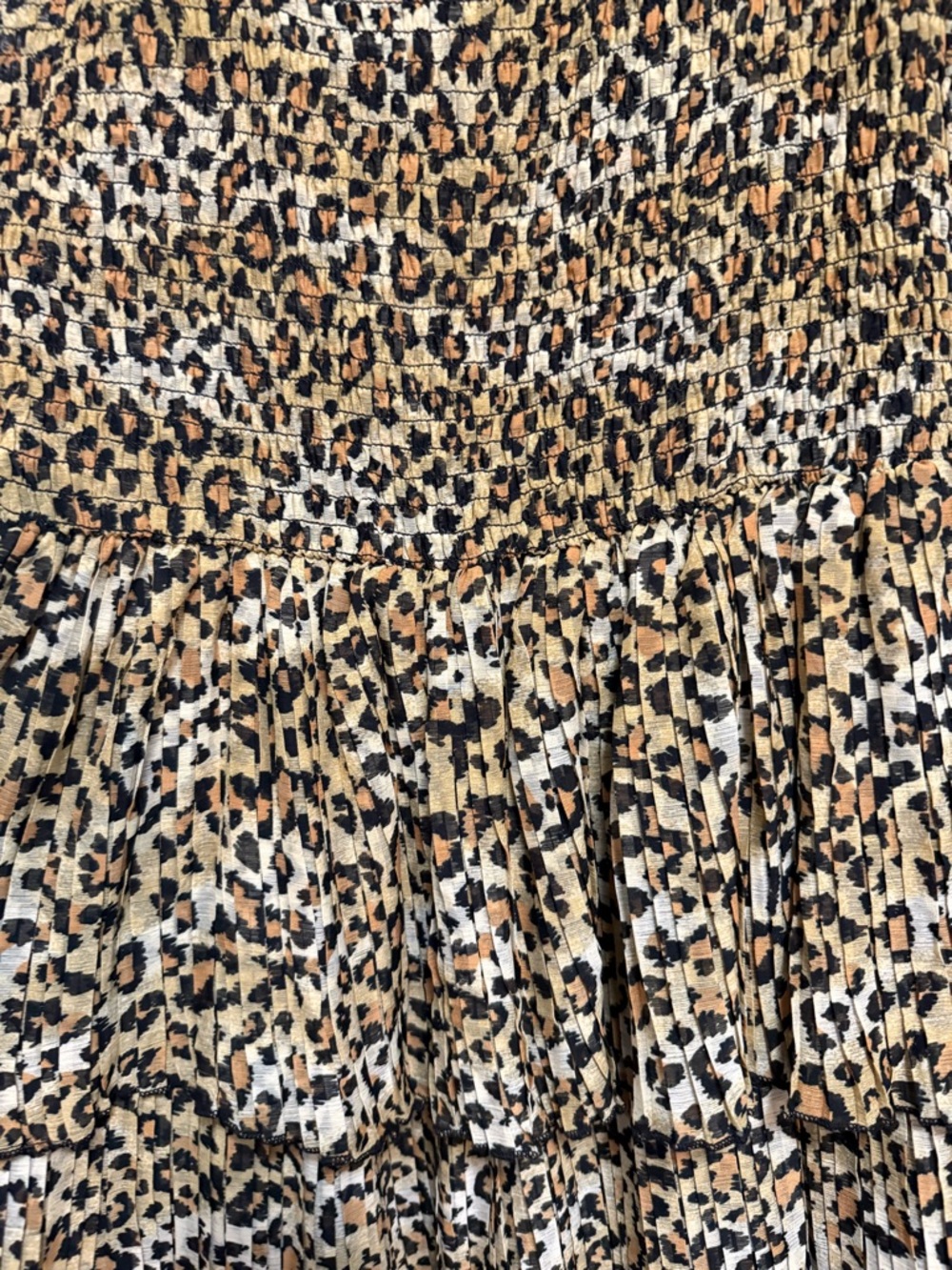 Leopard Print Tiered Maxi Dress - Tan - Picture 4 of 5